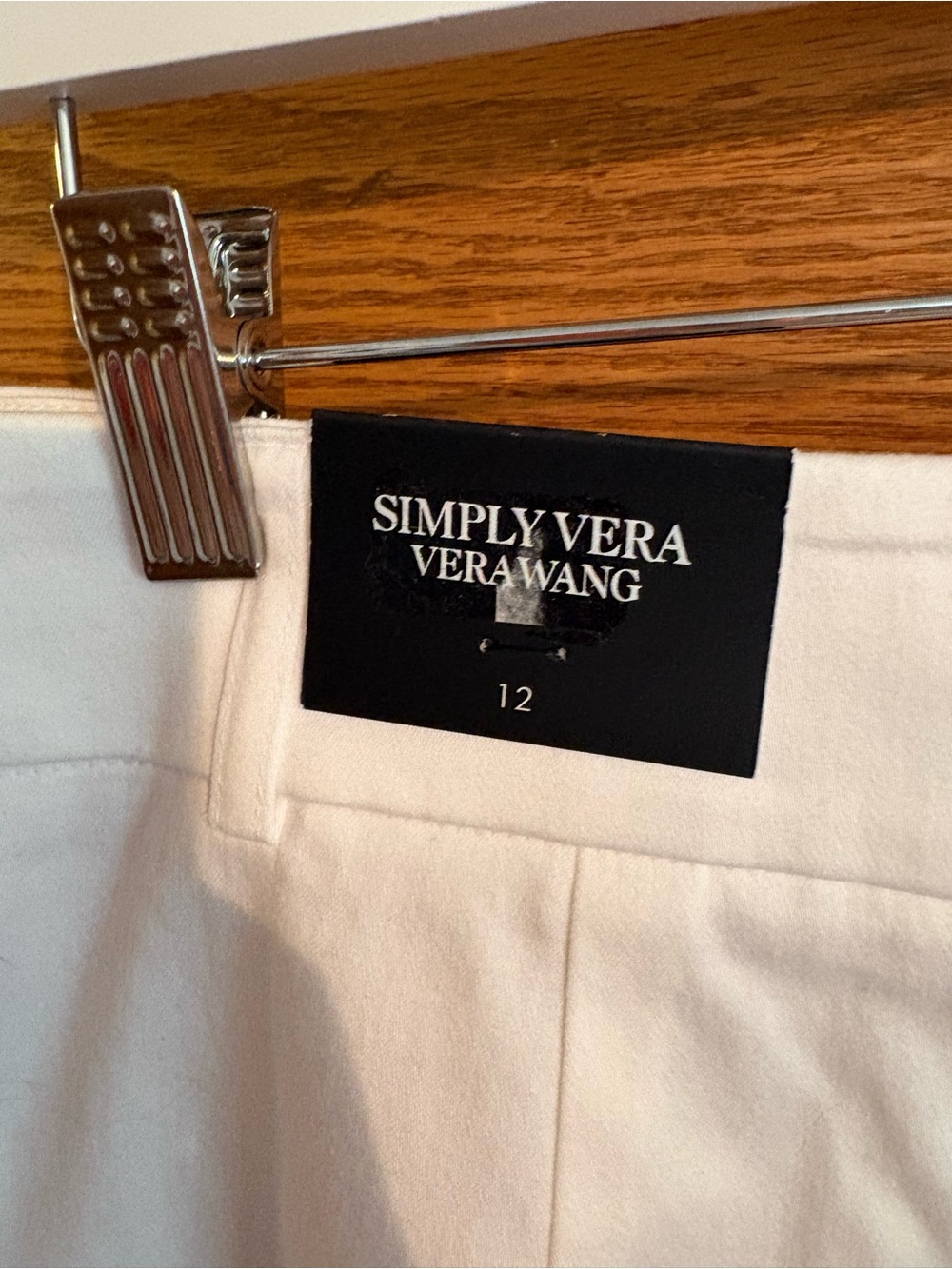 Simply Vera Vera Wang White Wide-Leg Cropped Pants - Picture 2 of 3